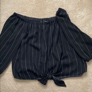 Aqua Black off the shoulder top